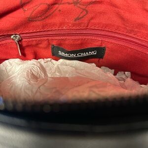 Simon Chang signed Vibrant Red Interior Handbag